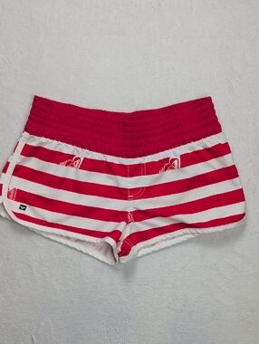 Vintage Roxy Y2K Red White Striped Board Shorts | AU 10 (Fits CA 6-8)